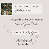 Aangepaste Baseball Photo & Player Stats Keramisch Ornament