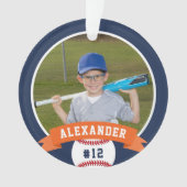 Aangepaste Baseball Photo & Player Stats Ornament (voorkant)