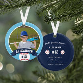 Aangepaste Baseball Photo & Player Stats Ornament