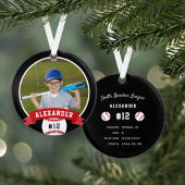 Aangepaste Baseball Photo & Player Stats Ornament