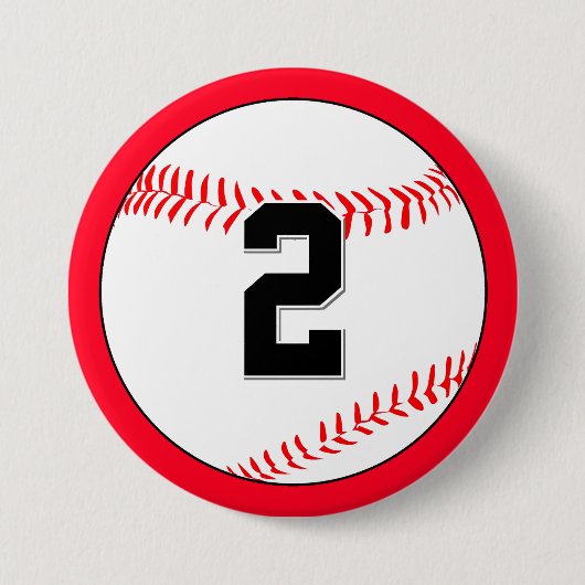 Aangepaste Baseball Player Jersey Number & Team Co Ronde Button 7,6 Cm (Voorkant)