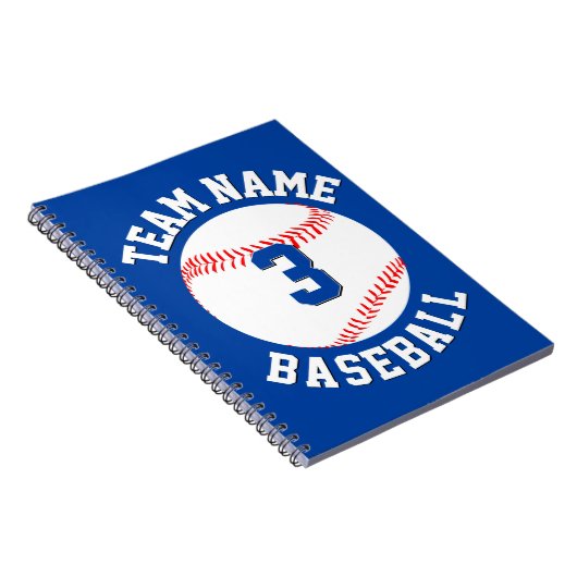 Aangepaste Baseball Player Number en Team Name Spo Notitieboek (Rechterzijde)