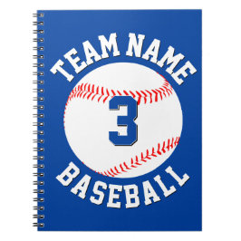 Aangepaste Baseball Player Number en Team Name Spo Notitieboek
