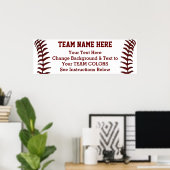 Aangepaste Baseball Poster Banner 36 in X 12 in (Thuiskantoor)