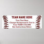 Aangepaste Baseball Poster Banner 36 in X 12 in (Voorkant)