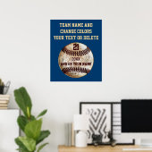 Aangepaste Baseball-Posters met Jouw tekst en KLEU Poster (Thuiskantoor)