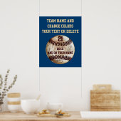 Aangepaste Baseball-Posters met Jouw tekst en KLEU Poster (Keuken)
