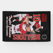 Aangepaste Baseball Speler Foto Collage Sporten Spandoek (Horizontaal)
