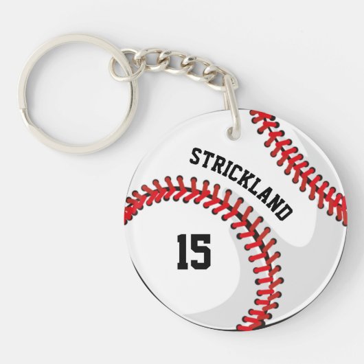 Aangepaste Baseball Sportpan Sleutelhanger (Voorkant)
