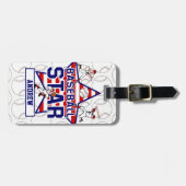 Aangepaste Baseball Star en strepen Bagagelabel (Voorkant horizontaal)