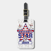 Aangepaste Baseball Star en strepen Bagagelabel (Voorkant verticaal)