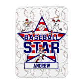 Aangepaste Baseball Star en strepen Magneet (Verticaal)