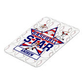Aangepaste Baseball Star en strepen Magneet (Linkerzijde)