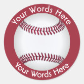 Aangepaste Baseball-Sticker Ronde Sticker (Voorkant)