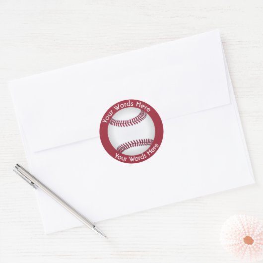 Aangepaste Baseball-Sticker Ronde Sticker (Envelop)
