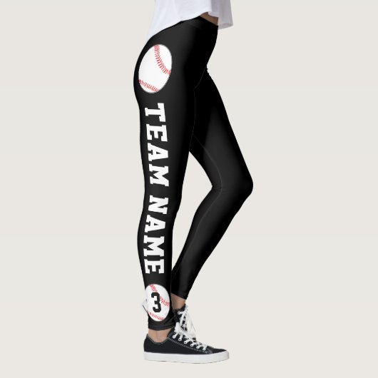 Aangepaste Baseball Team Name en Player Number Spo Leggings (Rechts)