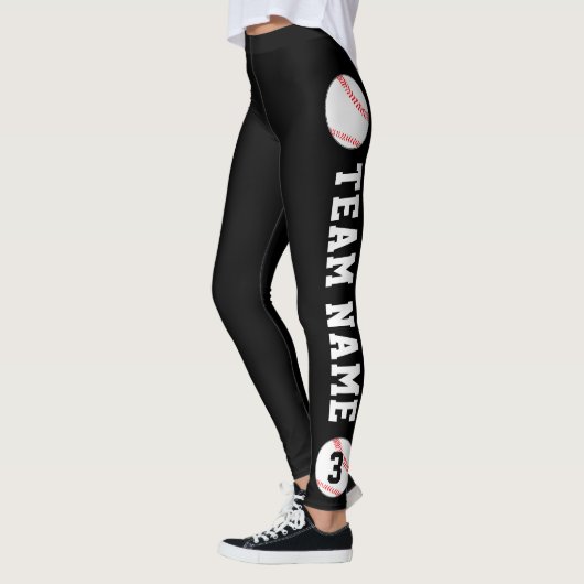 Aangepaste Baseball Team Name en Player Number Spo Leggings (Links)