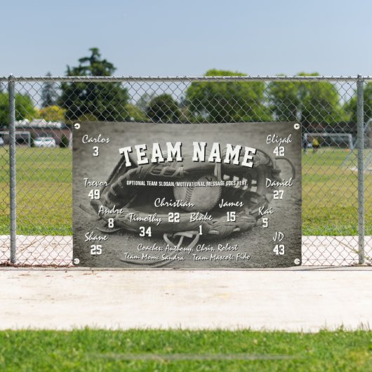 Aangepaste Baseball Team Spirit Banner (Insitu)