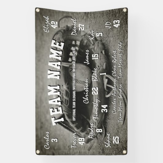 Aangepaste Baseball Team Spirit Banner (Verticaal)