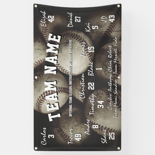 Aangepaste Baseball Team Spirit Banner (Verticaal)