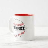 Aangepaste Baseball-teamnaam en kleurensport venti Tweekleurige Koffiemok (Voorkant links)