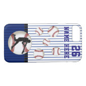 Aangepaste Baseball-telefoontassen, naam, nummer Case-Mate iPhone Case (Achterkant (Horizontaal))
