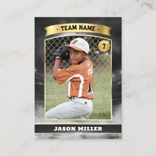 Aangepaste Baseball Trading Kaart Black Gold Stadi Contactkaartje (Voorkant)