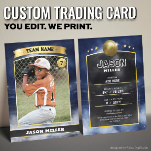Aangepaste Baseball Trading Kaart Blue Gold Stadiu Contactkaartje