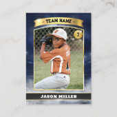 Aangepaste Baseball Trading Kaart Blue Gold Stadiu Contactkaartje (Voorkant)