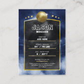 Aangepaste Baseball Trading Kaart Blue Gold Stadiu Contactkaartje (Achterkant)