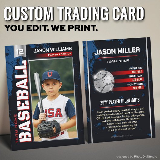 Aangepaste Baseball Trading Kaart, Rode Speler Kaa Contactkaartje