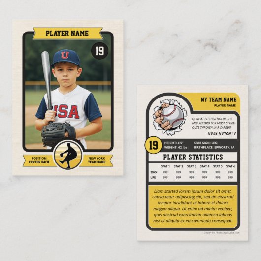 Aangepaste Baseball Trading Kaart,  Speler Kaart Contactkaartje (Voorkant / Achterkant)