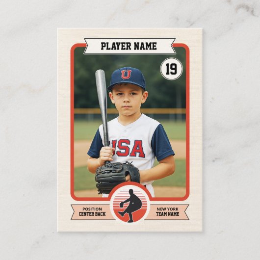 Aangepaste Baseball Trading Kaart,  Speler Kaart Contactkaartje (Voorkant)