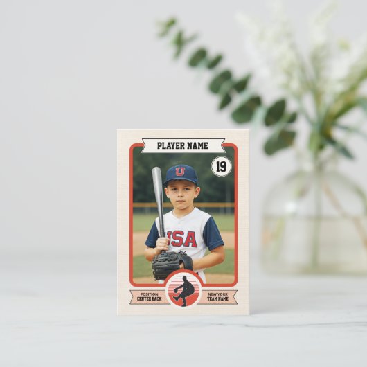 Aangepaste Baseball Trading Kaart, Speler Kaart Contactkaartje (Staand voorkant)