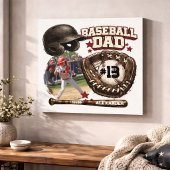 Aangepaste Baseball Vader Foto Naam Canvas Afdruk