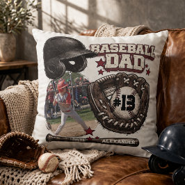 Aangepaste Baseball Vader Foto Naam Kussen