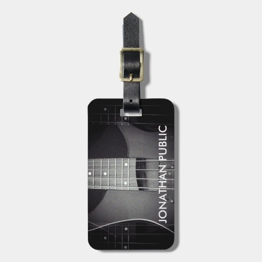 Aangepaste basgitaar muziek Sjabloon Tekst toevoeg Bagagelabel (Voorkant verticaal)