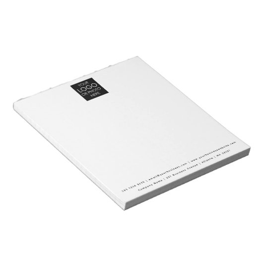 Aangepaste Basic Business Logo en contactgegevens Notitieblok (Schuin)