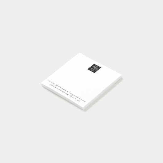 Aangepaste Basic Business Logo en contactgegevens Post-it® Notes (Schuin)