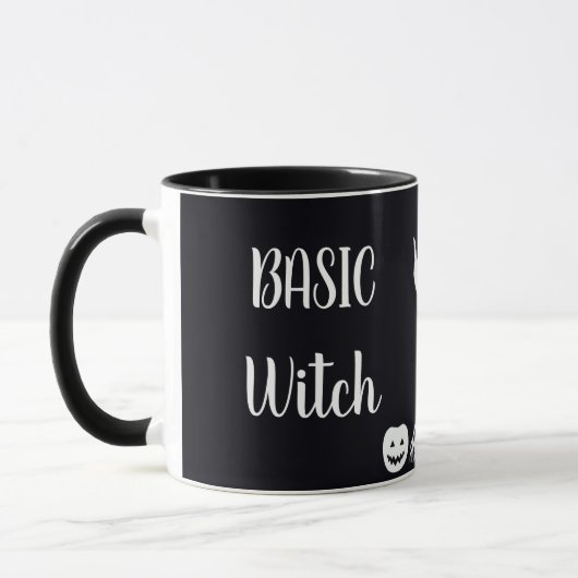 Aangepaste BASIC Hekserij met Kat Grappig Cadeau C Mok (Links)