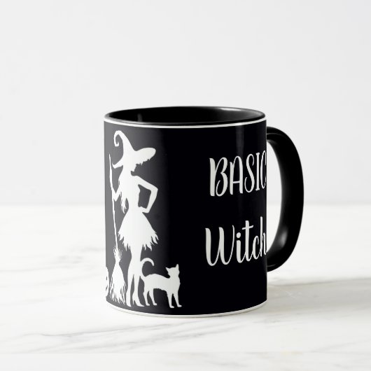 Aangepaste BASIC Hekserij met Kat Grappig Cadeau C Mok (Voorkant rechts)
