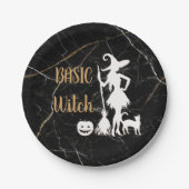Aangepaste BASIC WITCH met kat Funny Cool Aestheti Papieren Bordje (Voorkant)