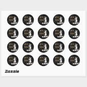 Aangepaste BASIC WITCH met kat Funny Cool Aestheti Ronde Sticker (Vel)
