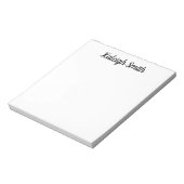 Aangepaste Basis Effen Witte Borstel Lettertype Notitieblok (Linkerzijde)