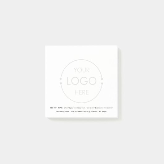 Aangepaste Basis Ondoorzichtige Zakelijke Logo Ach Post-it® Notes (Voorkant)