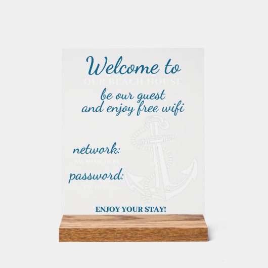 Aangepaste basisinstellingen voor thuisgebruik WiF Acryl Bord (Voorkant)