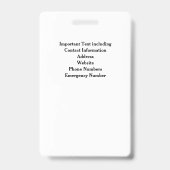 Aangepaste basisschool foto ID-beveiligingsbadge Badge (Achterkant)