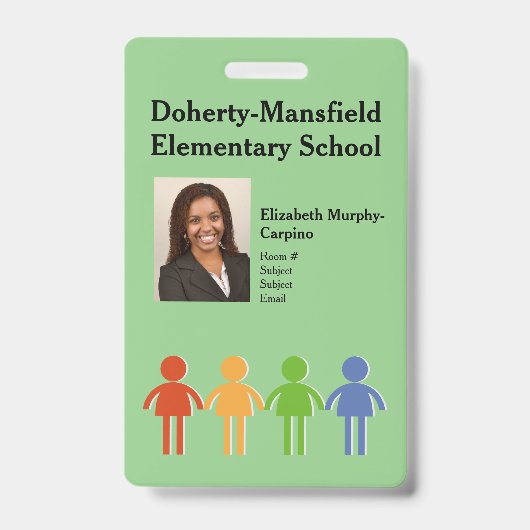 Aangepaste basisschool foto ID-beveiligingsbadge Badge (Voorzijde)