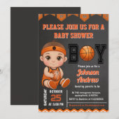 Aangepaste Basketbal Baby Shower Kaart (Voorkant / Achterkant)