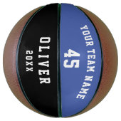 Aangepaste Basketbal Blauwe Speler Team Naam Numme (Verticaal)